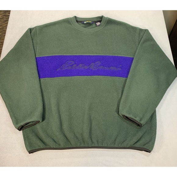 Eddie Bauer EBTek Color Block Fleece Made in Canada Large VTG 90s Gorpcore - Picture 1 of 7
